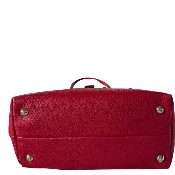 Jimmy Choo Cherry Red Pebbled Leather Shoulder Bag with Gold Hardware - Picture 7 of 10